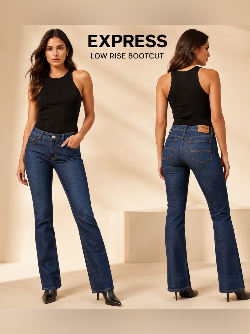 Express Low Rise Bootcut Jeans 7/8 Short NWT